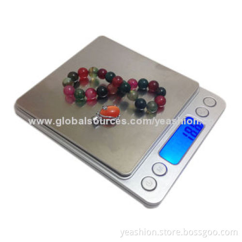 Stainless Steel Digital Kitchen Weighing Scale, Backlight LCD Display, 2 Separate Pallets, CE & RoHS